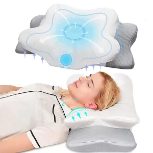 pillow for neck pain, cervical pillow, orthopedic pillow, contoured pillow, cervical pillow, cervical neck pillow, pillow for neck pain side sleeper, memory foam pillow for neck pain